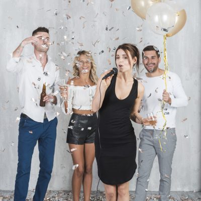woman-singing-party-with-friends